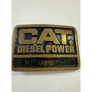 CAT Diesel Power Advertising Promotional Belt Buckle - Engraved